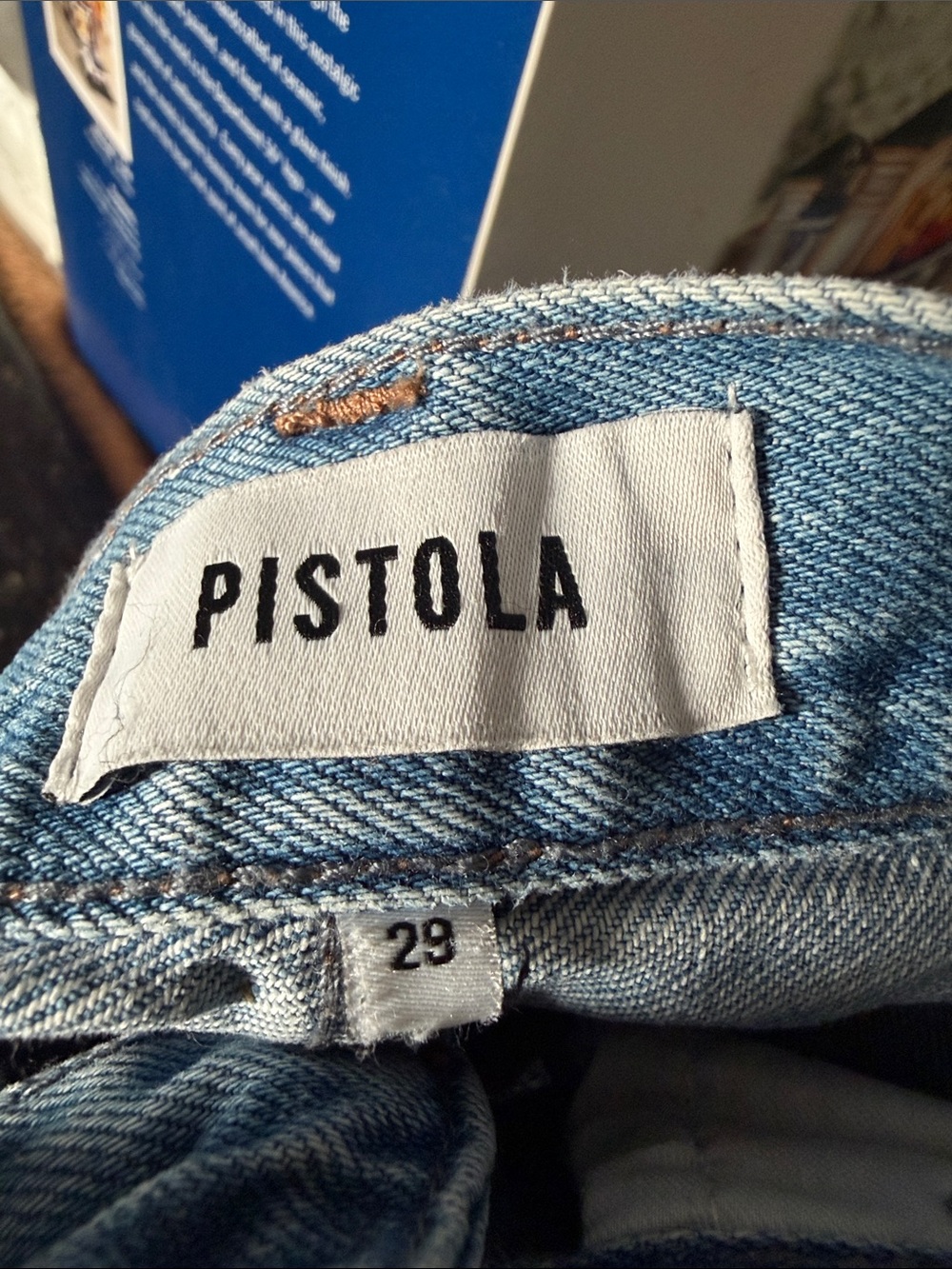Pistola Wide Leg Women's Jeans - Light Blue Distressed - Picture 2 of 5